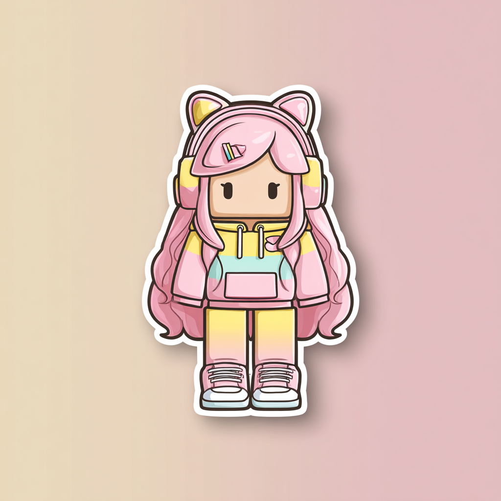 Pastel Kawaii Girl Stickers – Cute Anime-Inspired Aesthetic for Journaling, Scrapbooking & Planners