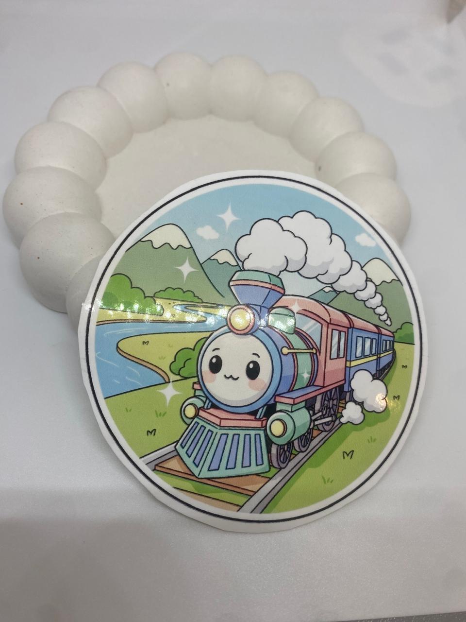 Cute Kawaii Train Waterproof Vinyl Sticker – Kids Cartoon Engine Decal