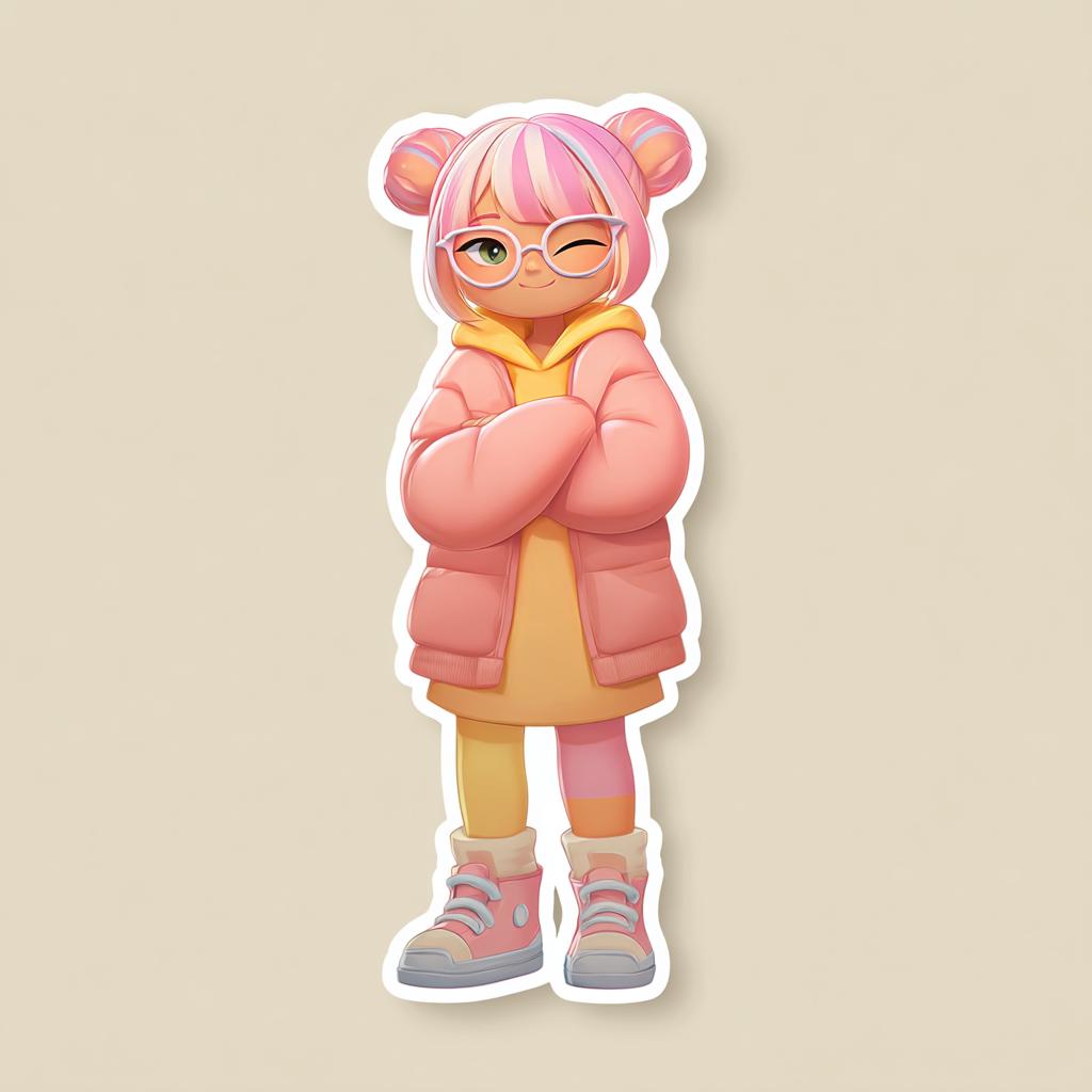 Pastel Kawaii Girl Stickers – Cute Anime-Inspired Aesthetic for Journaling, Scrapbooking & Planners