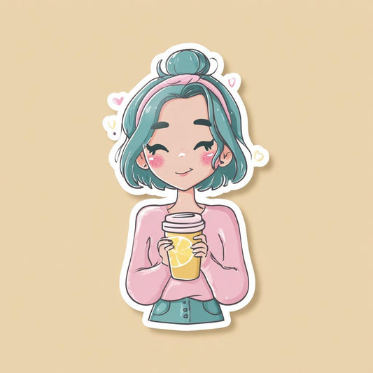 Pastel Kawaii Girl Stickers – Cute Anime-Inspired Aesthetic for Journaling, Scrapbooking & Planners