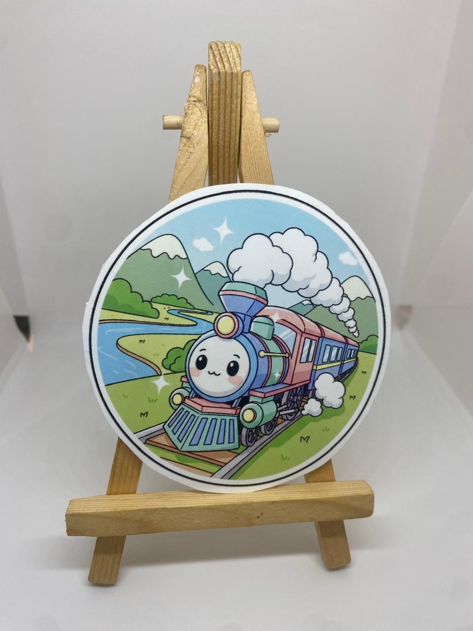 Cute Kawaii Train Waterproof Vinyl Sticker – Kids Cartoon Engine Decal