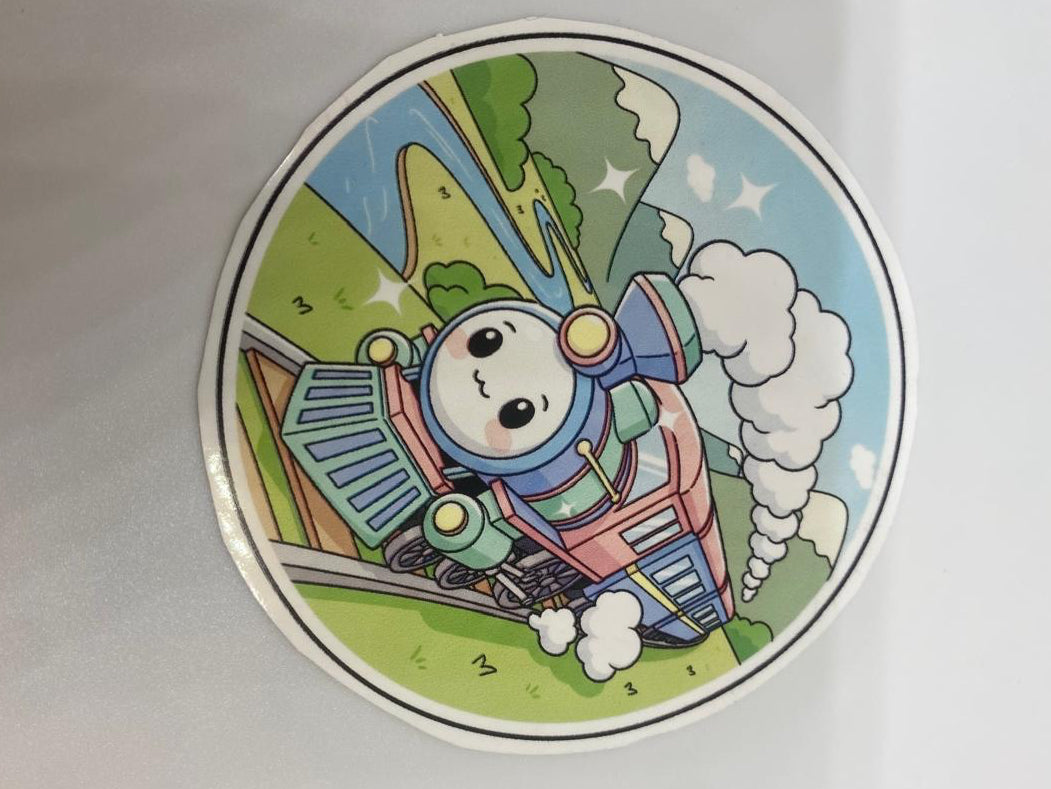 Cute Kawaii Train Waterproof Vinyl Sticker – Kids Cartoon Engine Decal
